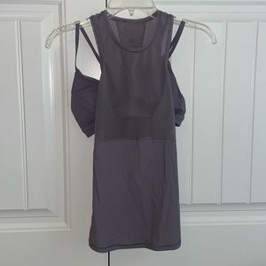 Lululemon tank with built in bra, size 2, purple
